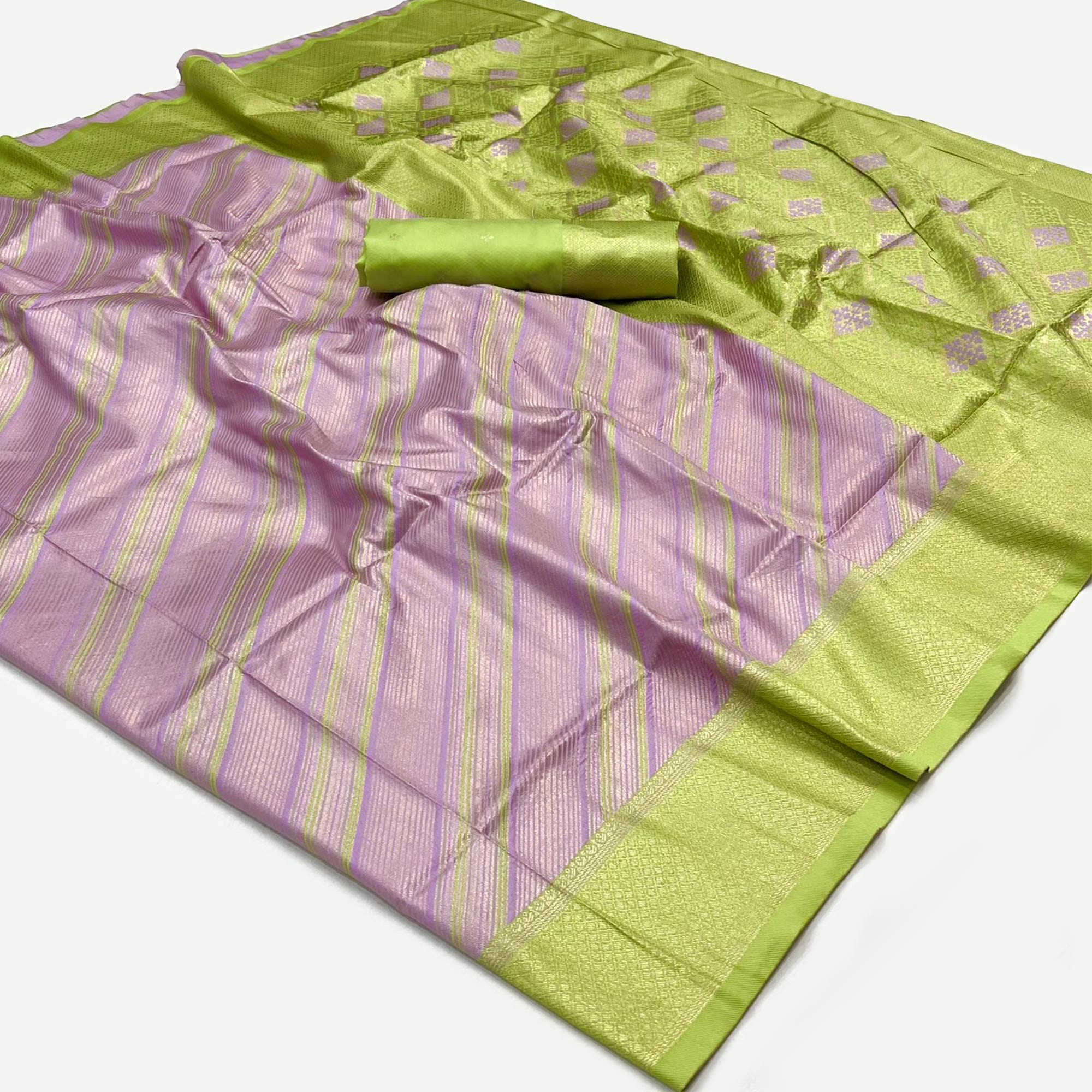 Lavender Woven Art Silk Zari Saree