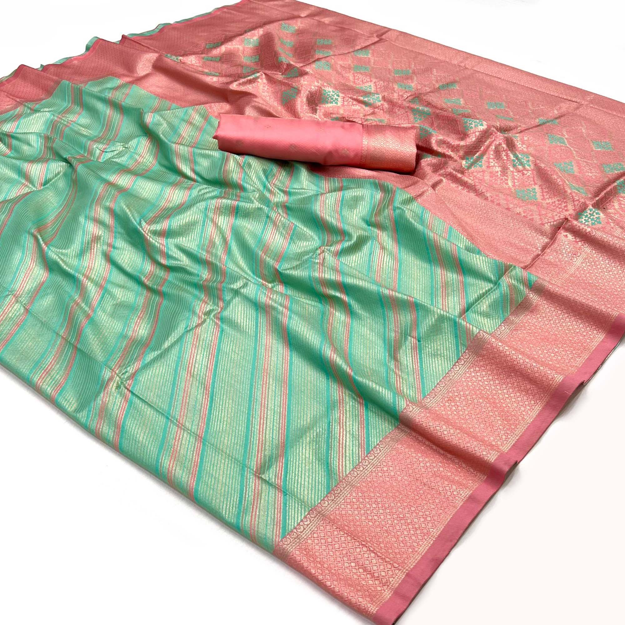 Rama Green Woven Art Silk Zari Saree