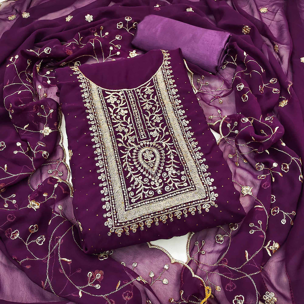 Garden Purple Embroidery Dress main image 0