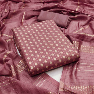 Unleash Your Style with this Mavue Floral Woven With Sequins Embroidered Banarasi Jacquard Dress Material