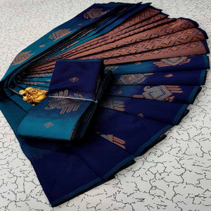 Light Blue Classic Tissue Silk Saree with Zari Weaving