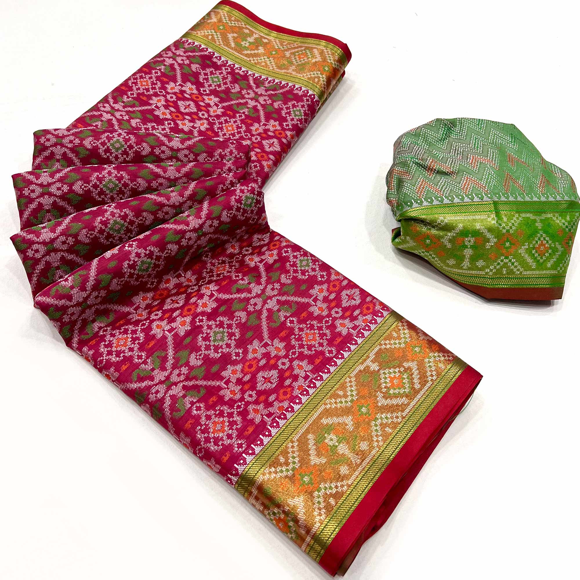 Red Woven Cotton Silk Patola Saree