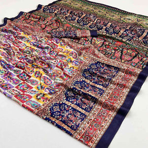 Multicolor Floral Digital Printed Pashmina Saree