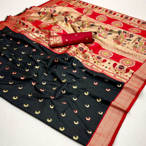 Black Woven Pure Silk Paithani Saree