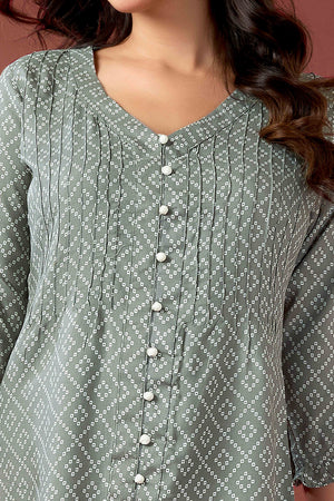 Grey Bandhani Printed Pure Cotton Top