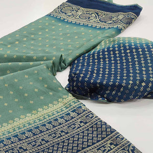 Dusty Green Foil Printed Georgette Saree