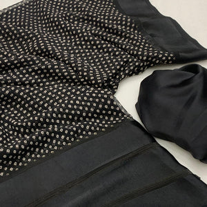Black Bandhani Printed Georgette Saree