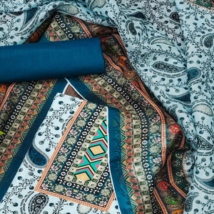 Morpich Floral Printed Cotton Blend Dress Material