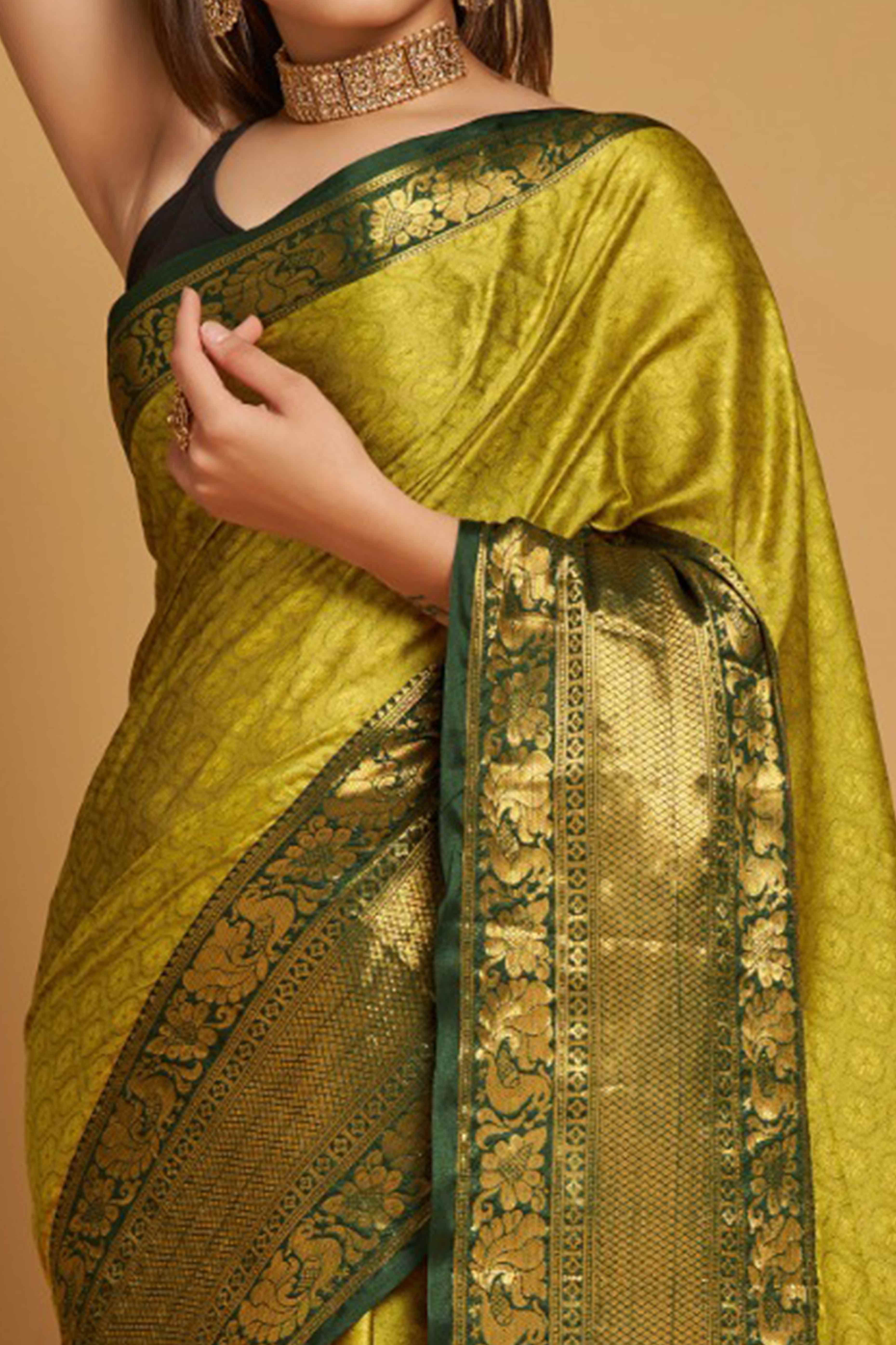Light Green Zari Weaving Banarasi Silk Saree