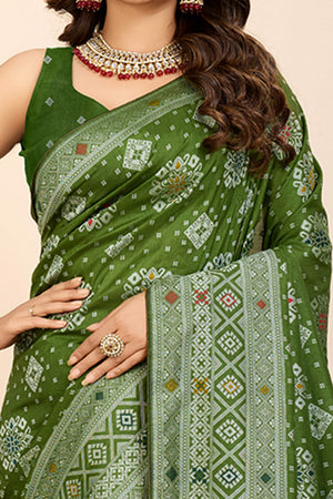 Green Minakari Weaving Pure Silk Saree