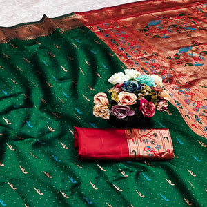 Green Woven Pure Silk Paithani Saree
