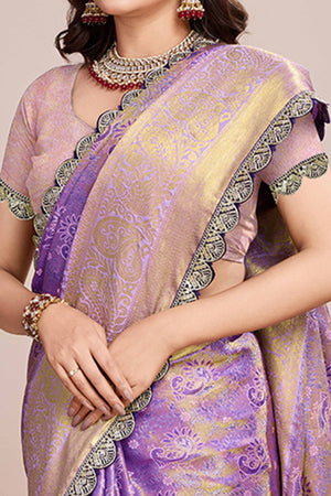 Purple Zari Weaving Kanjivaram Silk Saree
