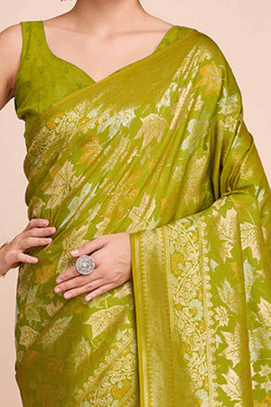 Green Zari Weaving Pure Silk Saree