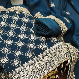 Morpich Floral Embroidered Georgette Dress Material