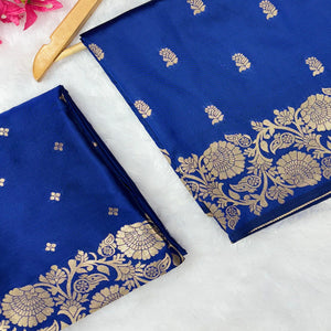 Blue Banarasi Silk Saree with Traditional Weaving