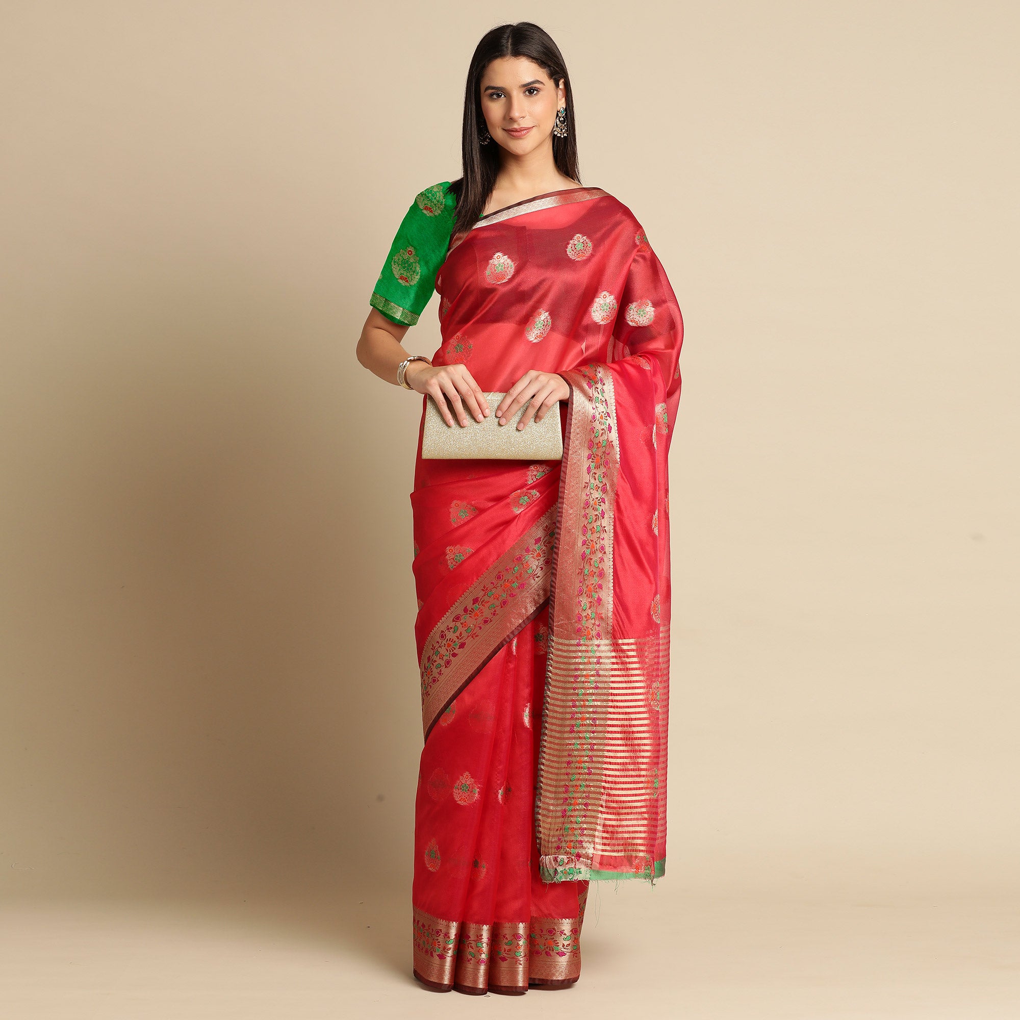 Rani Woven Organza Saree