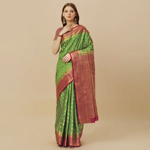 Green Woven Dola Silk Saree