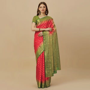 Red Woven Dola Silk Saree