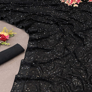Black Georgette Saree with Dazzling Sequin Embellishment