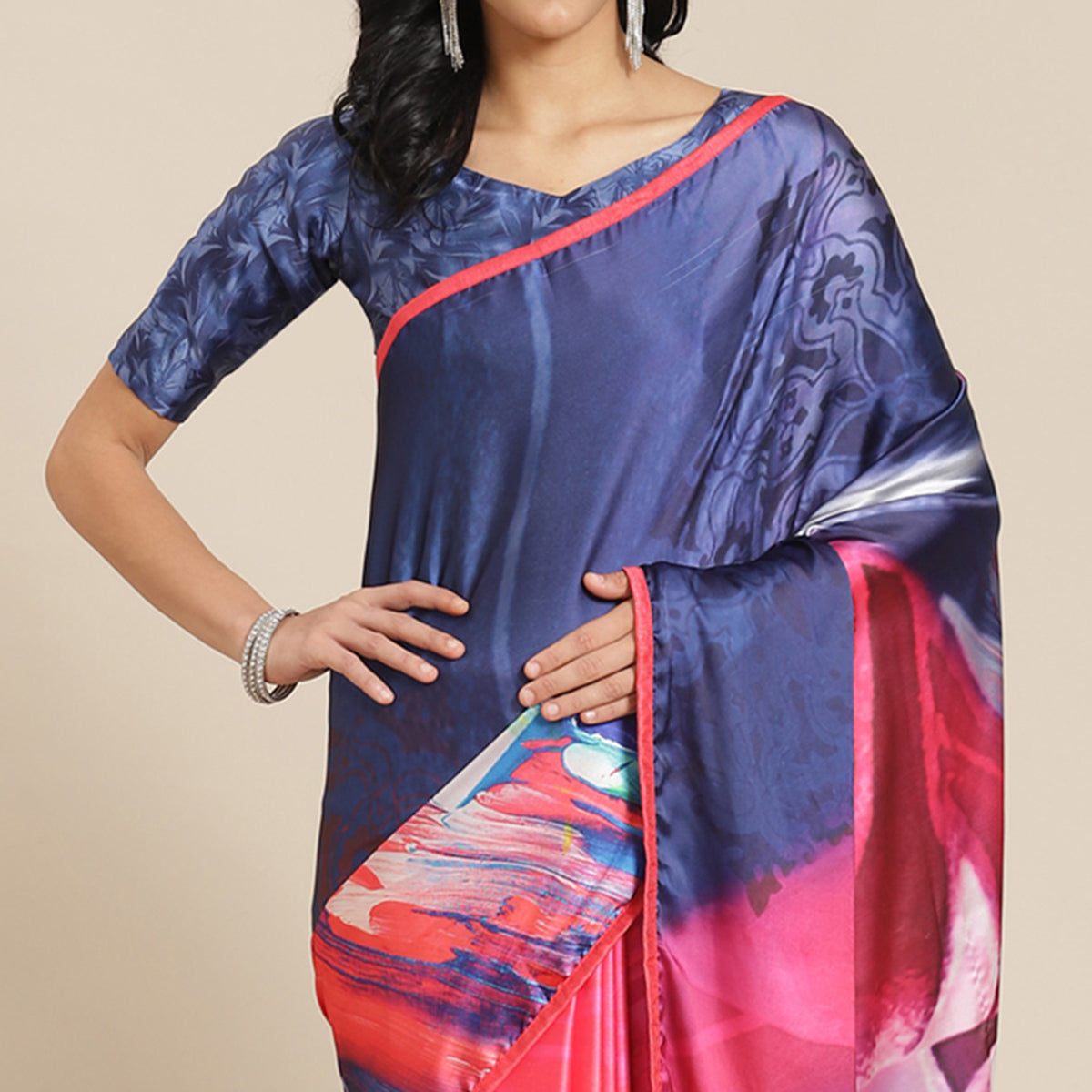 Multicolor Printed Pure Silk Saree