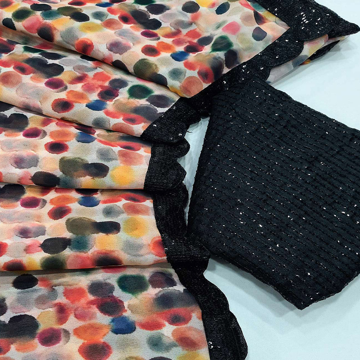 Multicolor Digital Printed Georgette Saree