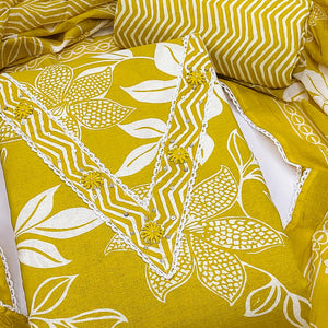 Stylish Olive Floral Pure Cotton Dress Material Accented With Neckline Sequins Embroidery