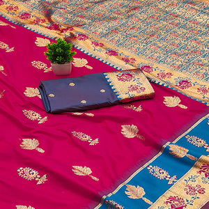 Pink Cotton Silk Saree with Exquisite Zari Weaving