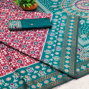 Pink Designer Handloom Kanjivaram Silk Saree with Rich Floral Weaving