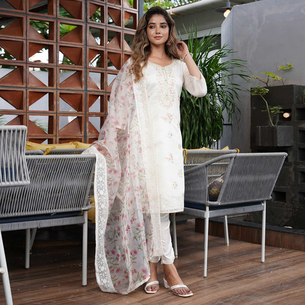 Royal Sunehri Skirt - Off White