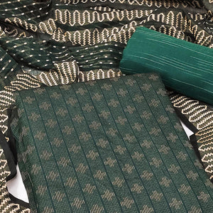 Green Woven Pure Cotton Dress Material