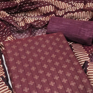 Maroon Woven Pure Cotton Dress Material