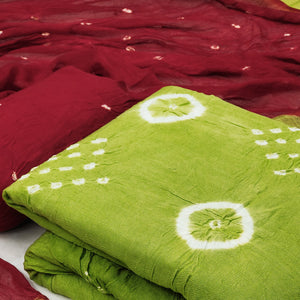 Light Green Tie & Dye Printed Rayon Dress Material