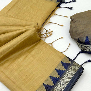 Mustard Pure Silk Handloom Saree with Intricate Jacquard Weave