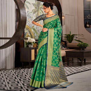Green Woven Patola Pure Silk Saree