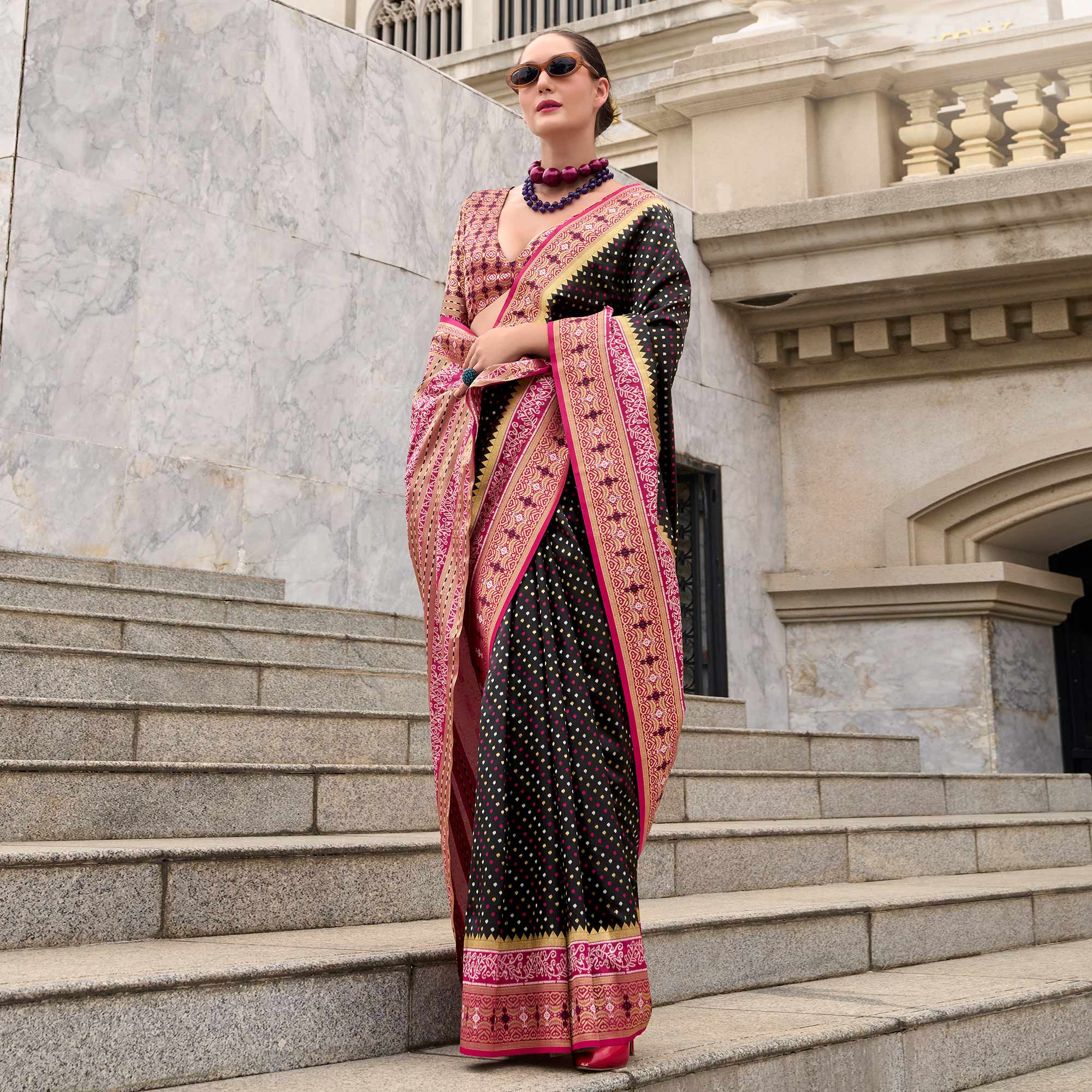 Black Zari Woven Banarasi Silk Saree