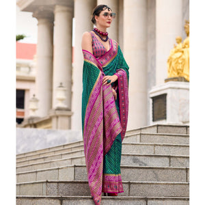Green Zari Woven Banarasi Silk Saree
