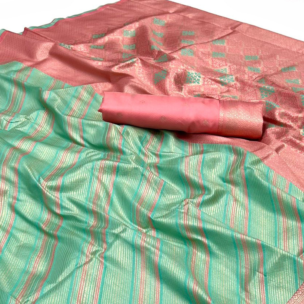 Rama Green Woven Art Silk Zari Saree
