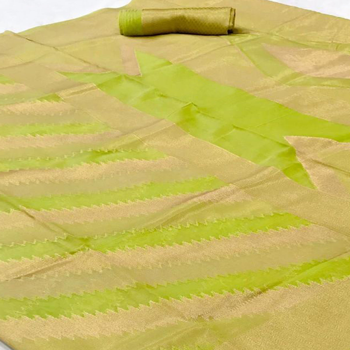 Green Woven Organza Saree