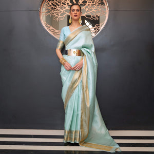 Blue Woven Art Silk Saree