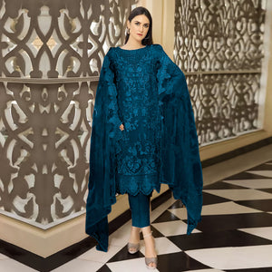 Morpich Floral Embroidered Georgette Semi Stitched Pakistani Suit