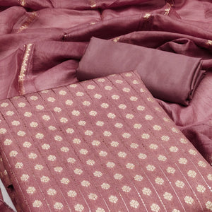 Unleash Your Style with this Mavue Floral Woven With Sequins Embroidered Banarasi Jacquard Dress Material