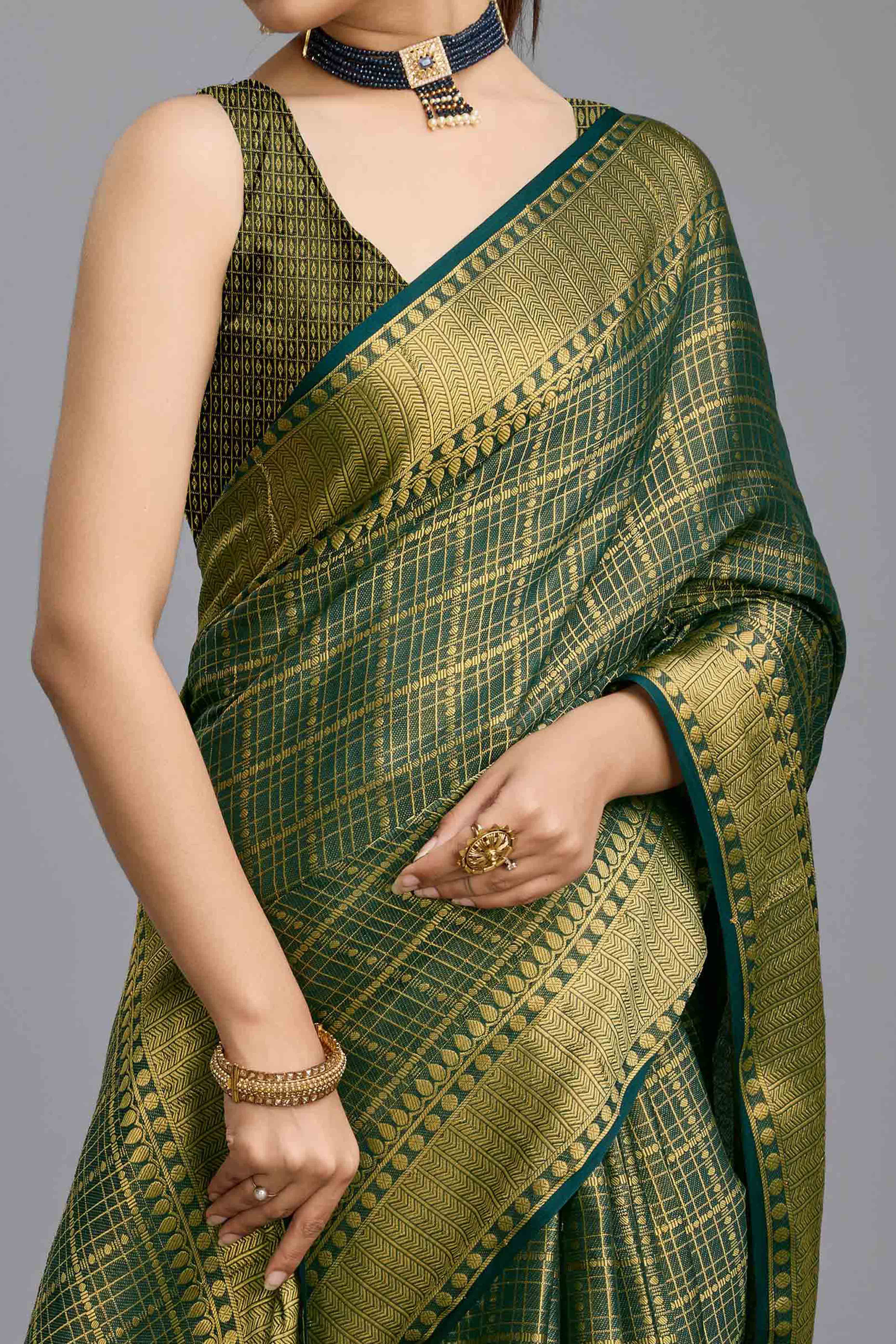 Green Brocade Zari Weaving Mysore Silk Saree