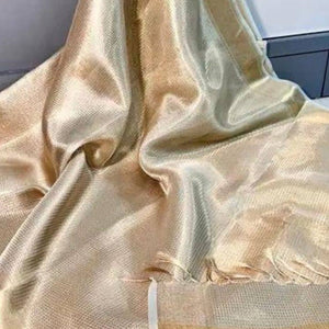 Gold Designer Handloom Tissue Silk Saree Adorned with Banarasi-Style Detailing