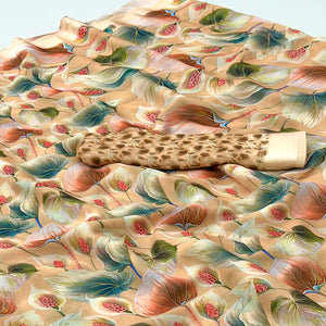 Beige Digital Printed Georgette Saree