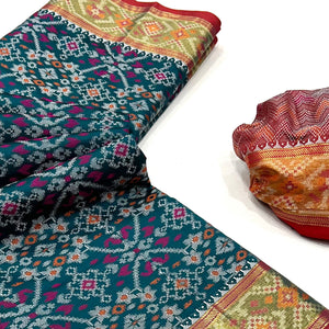 Morpich Woven Cotton Silk Patola Saree