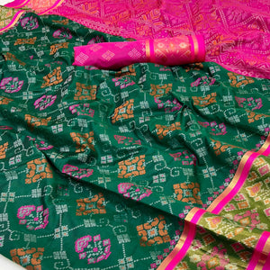 Green Woven Art Silk Patola Saree