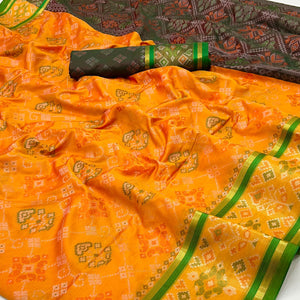 Mustard Woven Art Silk Patola Saree