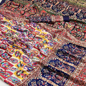 Multicolor Floral Digital Printed Pashmina Saree