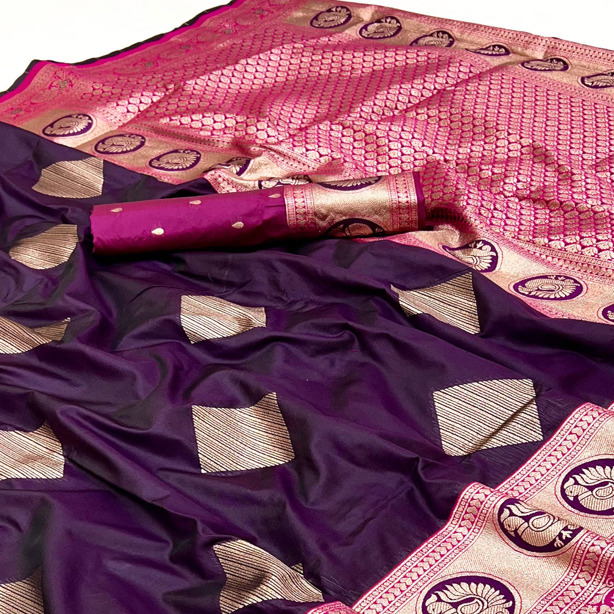 Dark Wine Zari Woven Art Silk Saree With Opulent Banarasi Pallu Work