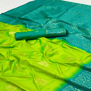 Green Saree Woven In Art Silk With Alluring Floral Zari Detailing